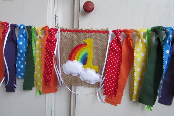 Rainbow First Birthday Banner, Rainbow Birthday, Rainbow High Chair Banner, I'm One Banner, Rainbow Party, Rainbow Birthday Decorations Il_570xn