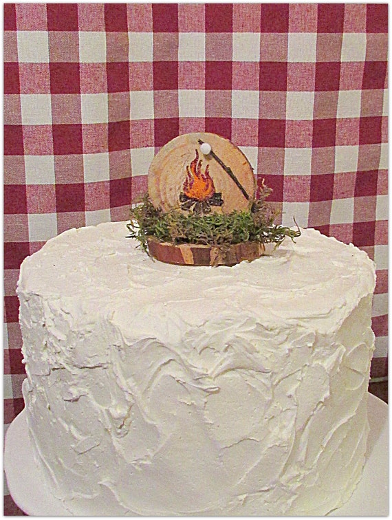 Camping Cake Topper Camping Theme Birthday Campfire Birthday Etsy