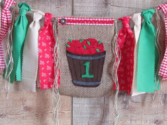 Apple Basket High Chair Banner Highchair Garland Fall Harvest October Birthday Apple of my Eye Autumn First Birthday Photo Prop Cake Smash Il_570xn