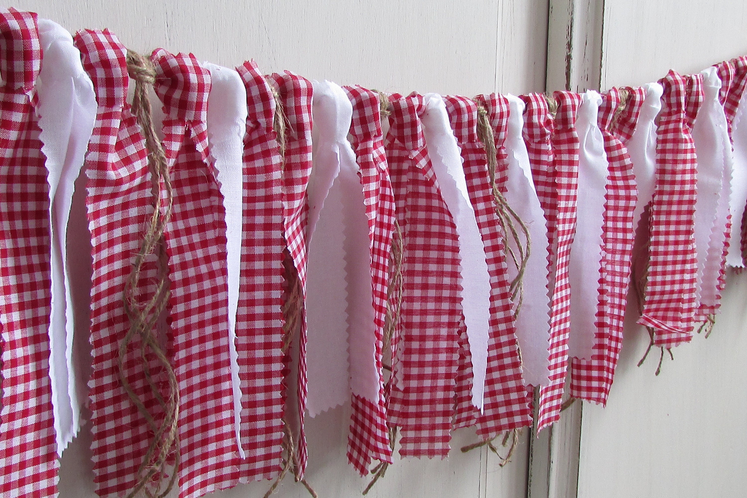 red and white gingham pants