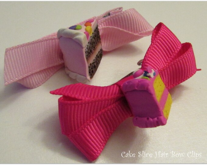Cake Slice Hair Barrettes, Cake Hair Bow, Cake Hair Clip, Cake Hair