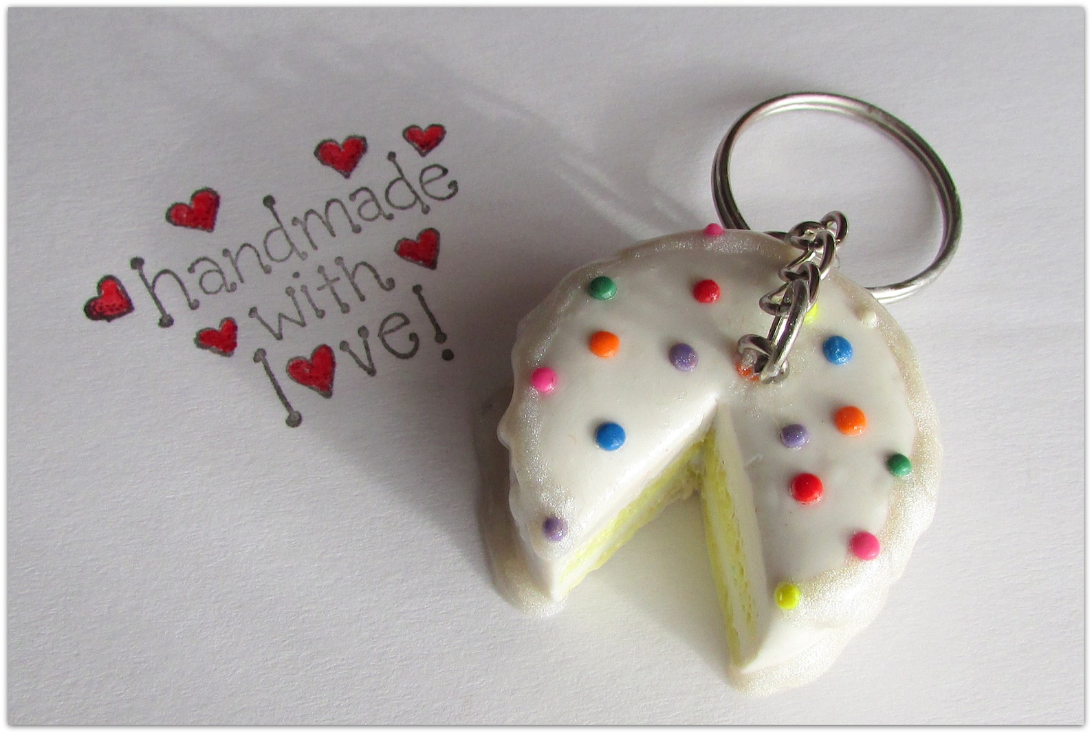 Cake Keychain Birthday Cake Keychain Dessert Keychain Baker Etsy