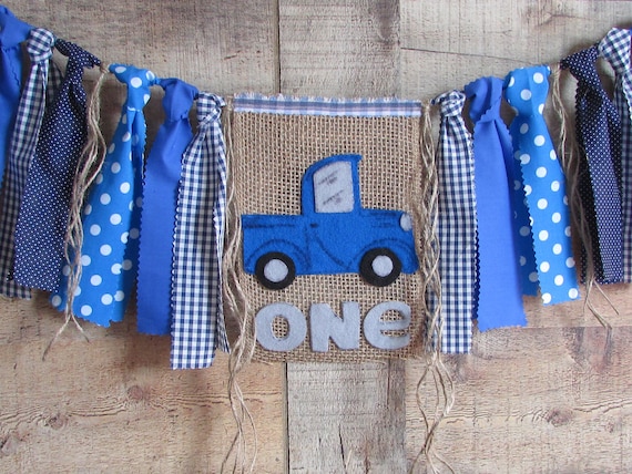 Blue Truck Birthday High Chair Banner Truck Highchair Blue Truck First Birthday Truck Theme Boys First Birthday Vintage Truck Farm Animals Il_570xn