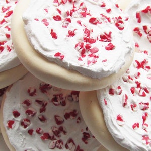 Crushed Peppermint Fake Sugar Cookies For Display Faux Cookie Food Prop Bakery Decor Photo Shoot Staging Home Decor Candy Cane Meltaways Red