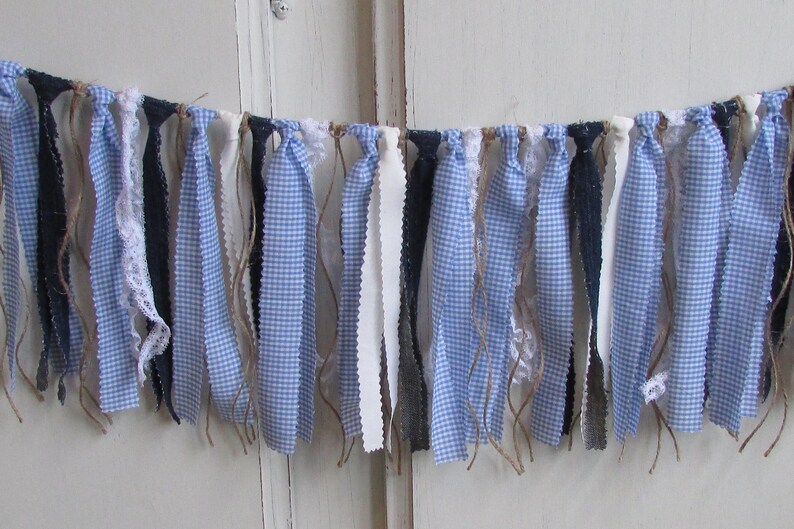 Vintage Blueberry Rag Tie Garland Blue Gingham Banner County Etsy vintage-blueberry-rag-tie-garland-blue-gingham-banner-county-etsy