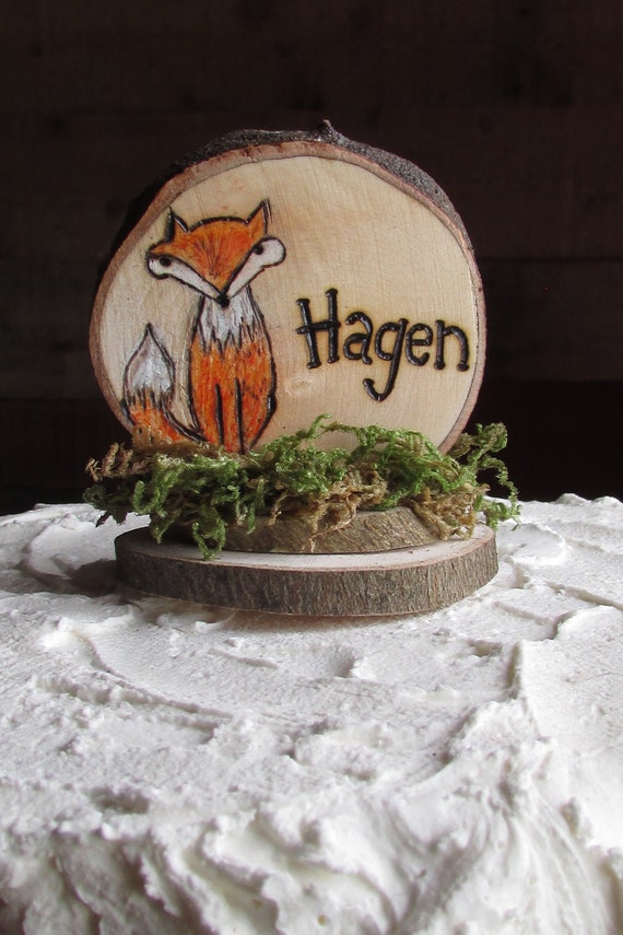 Fox Birthday Cake Topper Woodland Theme Woodland Baby Shower Cake