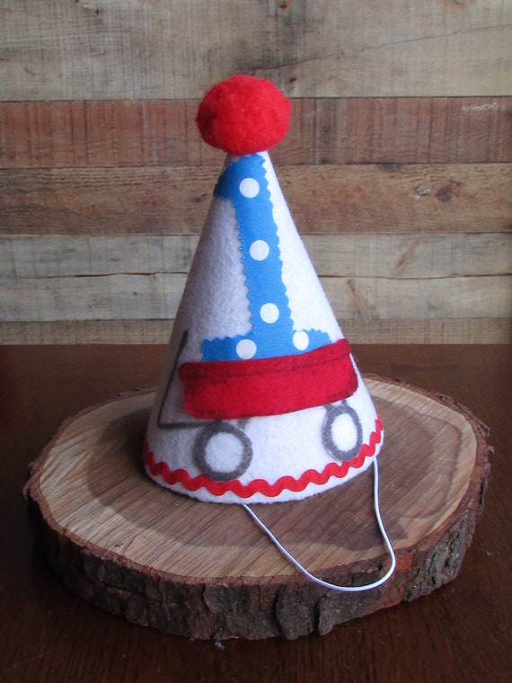 Red Wagon Party Hat First Birthday Photo Prop Hat Smash Cake Radio