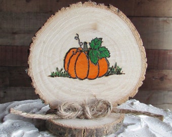 Pumpkin Cake Topper Fall Cake Topper Personalized Wood Slice Birthday Baby Shower Our Little Pumpkin is One Party Patch Fall Harvest Orange