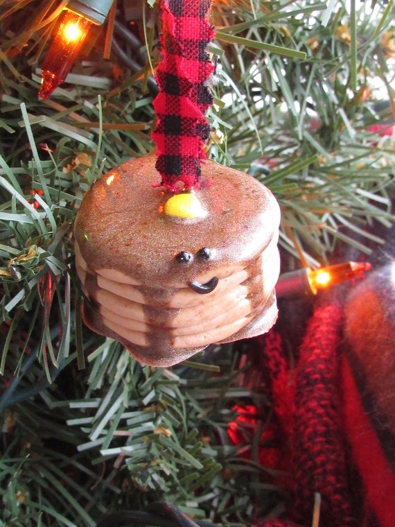Lumberjack Christmas Ornament, Pancake Christmas Ornament Buffalo Plaid Christmas Ornament Pancake Breakfast Ornament Lumberjack Christmas Il_570xn