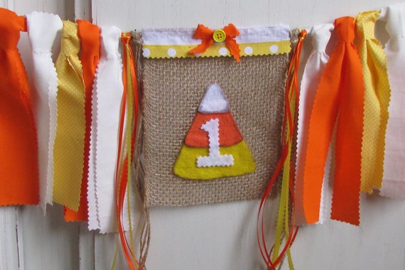 Candy Corn High Chair Banner Fall First Birthday Banner Fall Photo Prop Candy Corn Birthday Autumn Fall Harvest Orange Yellow White Candy Il_570xn