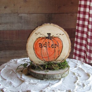 Pumpkin Cake Topper Pumpkin Theme First Birthday Pumpkin Birthday Cake Topper Wood Slice Cake Topper Smash Cake Rustic Country Fall One Cake image 5