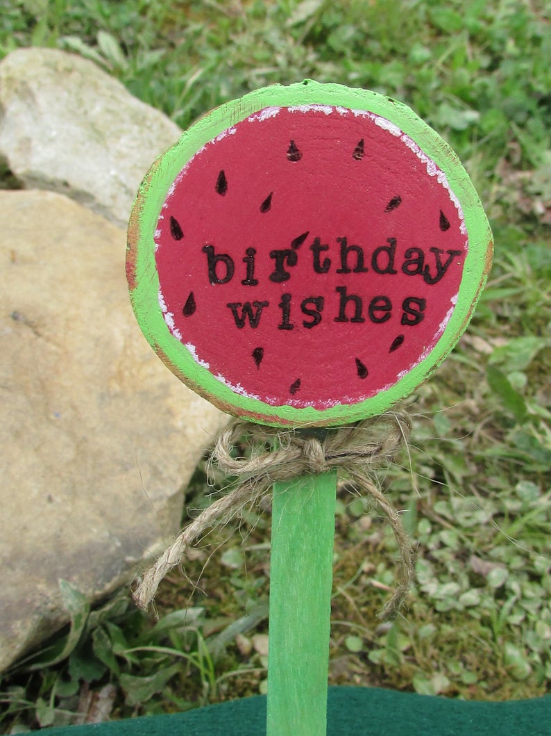 Watermelon Cake Topper Watermelon Birthday Cake Topper Etsy