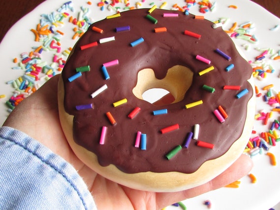 Chocolate Frosted Fake Donut for Display Faux Donuts Doughnut Food Prop Staging Donut Kitchen Decor Glazed Photo Prop Sprinkles Life Size Il_570xn