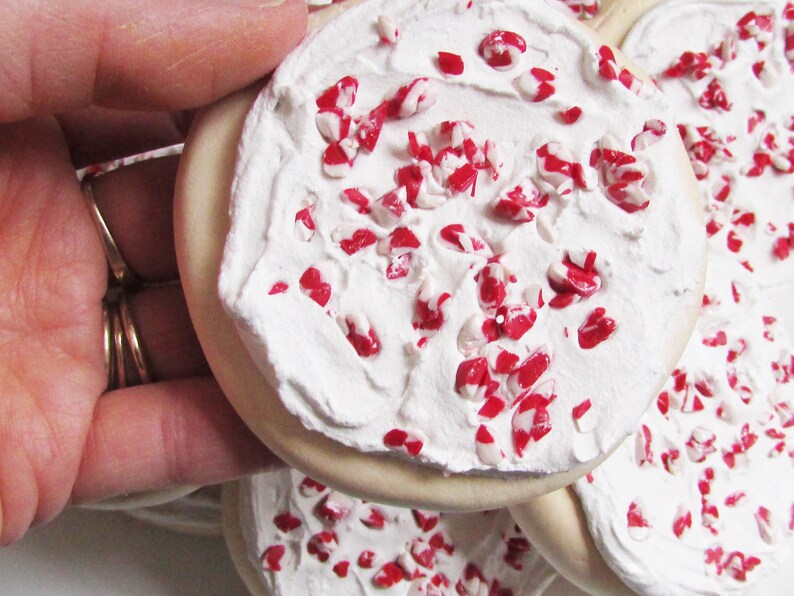 Crushed Peppermint Fake Sugar Cookies For Display Faux Cookie Etsy