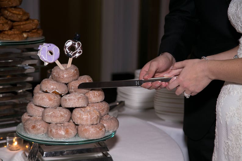 Custom Doughnut Bride & Groom Wedding Cake Toppers, Custom Wedding Toppers, Doughnut Wedding, Donut Cake Toppers, Custom Doughnut Wedding image 2