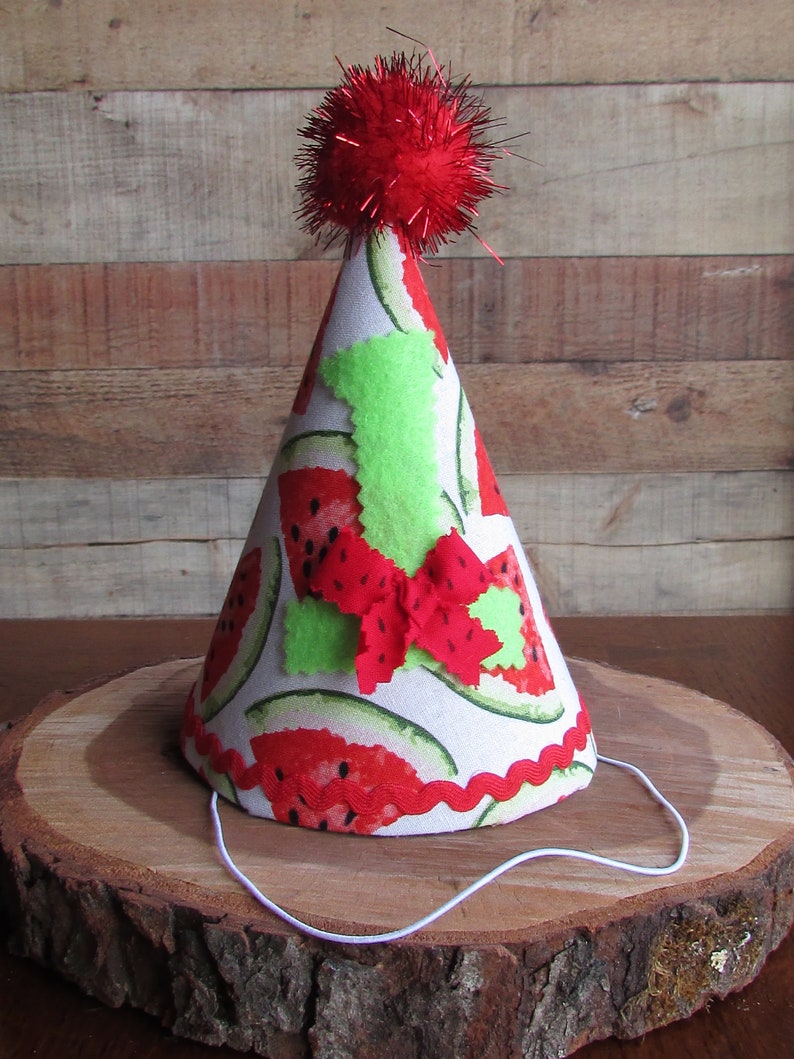 Watermelon First Birthday Hat Watermelon Party Hat One in a Etsy