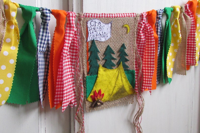 Camp Birthday Smores Camp Tent Camping Birthday Banner High Chair Garland One Happy Camper Camping Party Campfire Banner Campfire Birthday
