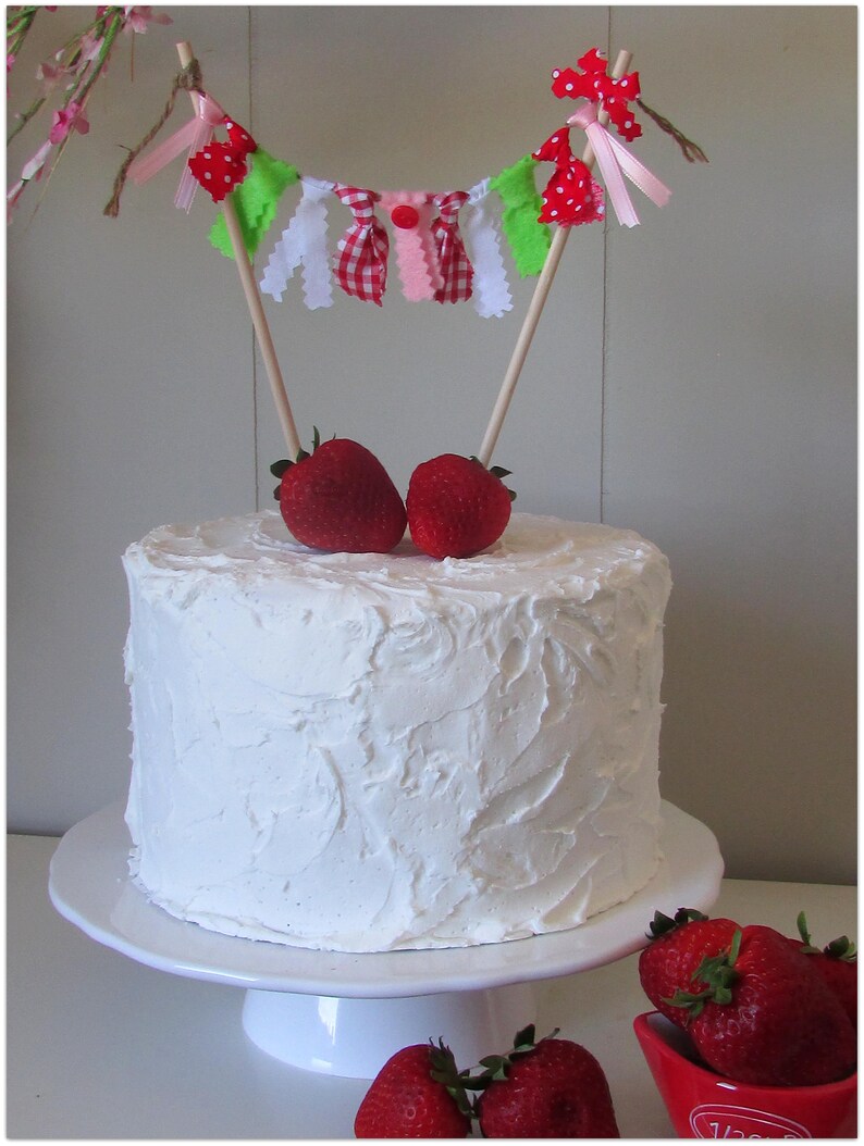 Strawberry Cake Topper Strawberry First Birthday Berry Party Etsy