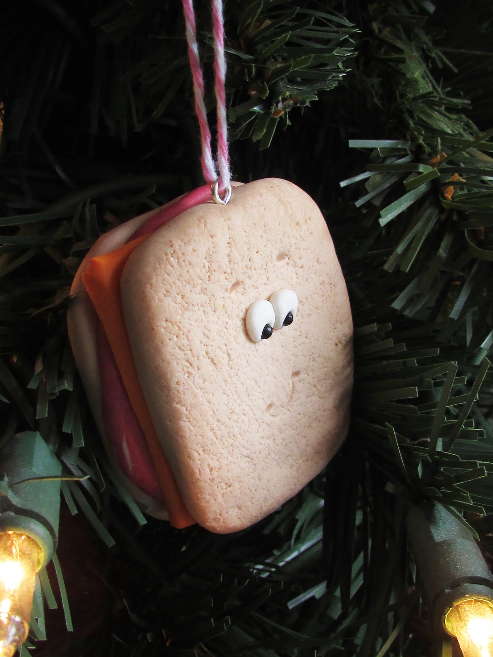 Sandwich Christmas Ornament Bologna and Cheese Sandwich Charm Etsy