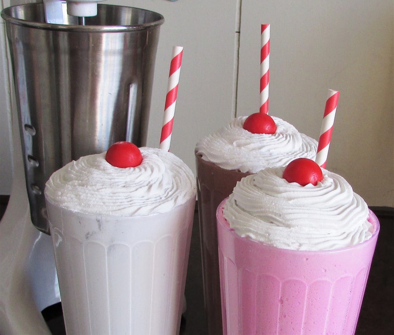 Fake Milkshake for Display Faux Food Drink Prop 50's Diner Etsy