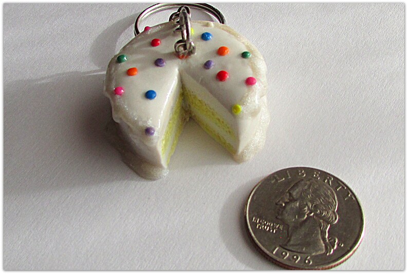 Cake Keychain Birthday Cake Keychain Dessert Keychain Baker Etsy