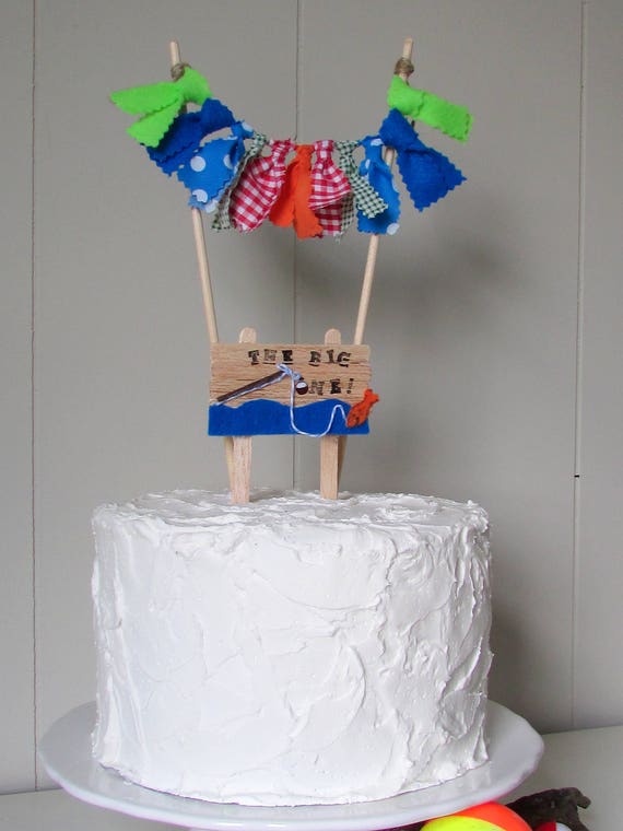 Fishing Cake Topper the Big One Little Fisherman Birthday Fishing