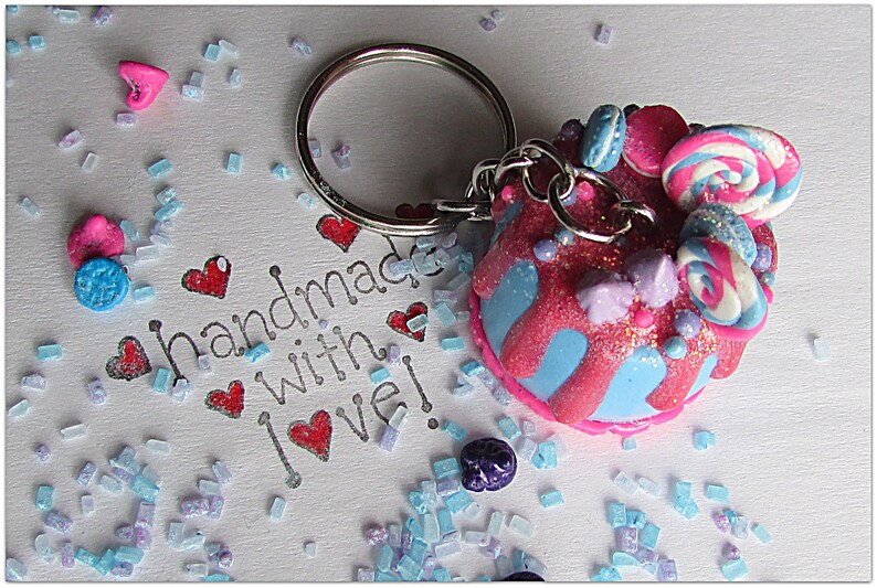 Cake Keychain Birthday Cake Keychain Dessert Keychain Baker Etsy