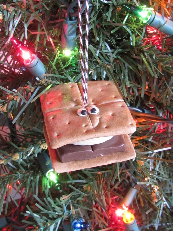 Smores Christmas Ornament Campfire Smore Ornament Smores Charm Funny Food Ornament Funny Food Camping Camper Camp Ornament Marshmallow Sgt Il_570xn