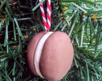 1 MINI Chocolate Gob Cookie Christmas Ornament Christmas Cookie Ornament Cookies Bakery Whoopie Pie Ornament Funny Food Chocolate Baker