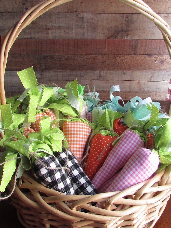 Farmhouse Style Fabric Carrots Easter Decor Spring Decor Plaid Easter Carrots