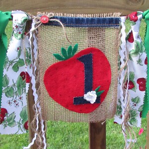 Strawberry Birthday High Chair Banner Berry Sweet to be One First Birthday Photo Prop Cake Smash Gingham Farmers Market Picnic County Fair image 6