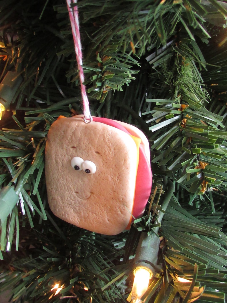 Sandwich Christmas Ornament Bologna and Cheese Sandwich Charm Etsy