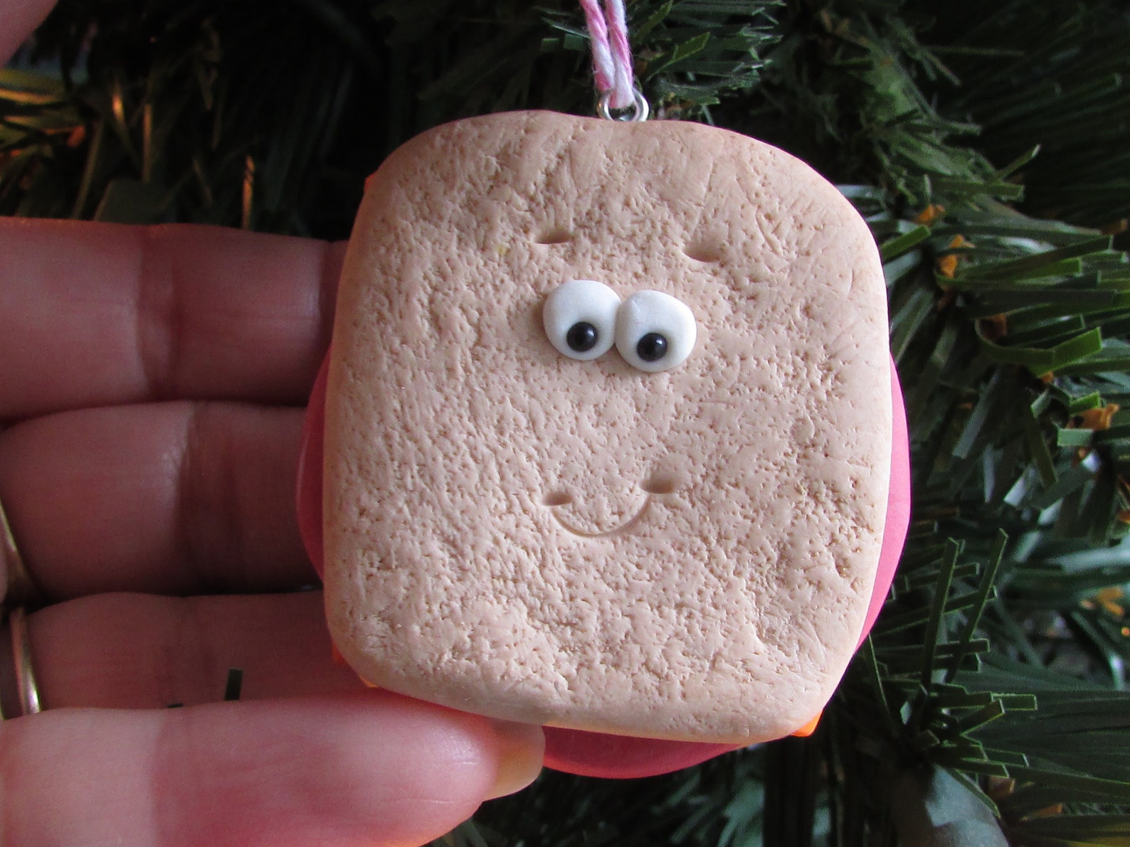 Sandwich Christmas Ornament Bologna and Cheese Sandwich Charm Etsy