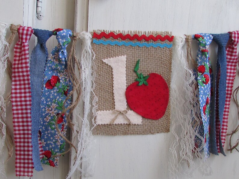 Strawberry Party Strawberry Birthday Banner Farmers Market Strawberry Decorations Berry Strawberry Shortcake Strawberry First Birthday