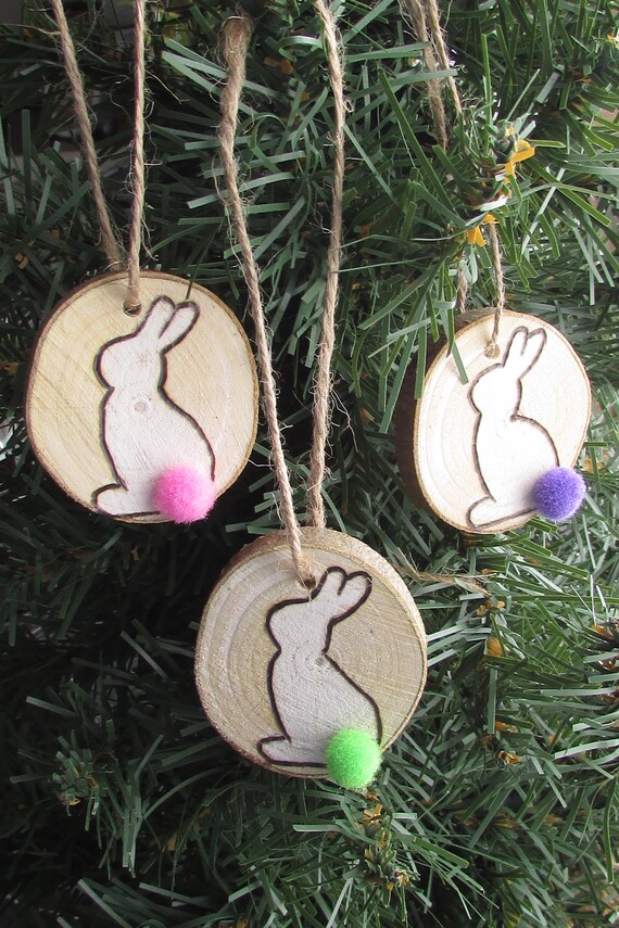 Bunny Ornaments Rustic Easter Ornaments Rustic Easter Bunny Tree Charms Rabbit Cute Bunny Ornaments Easter Tree Peter Cottontail Somebunny Il_570xn