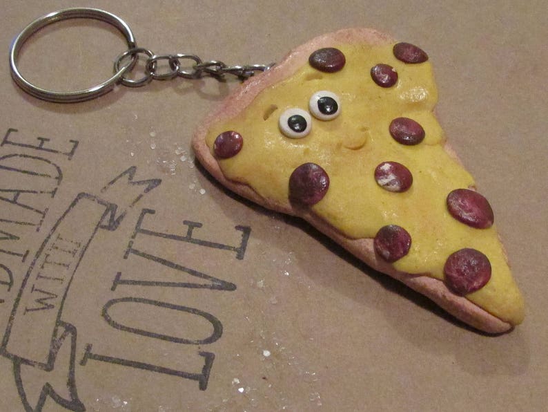 Pizza Key Chain Pizza Slice Keychain Pizza Lovers Key Ring Etsy