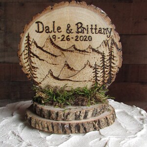 Mountain Wedding Cake Topper Mountain Wedding Woodland | Etsy