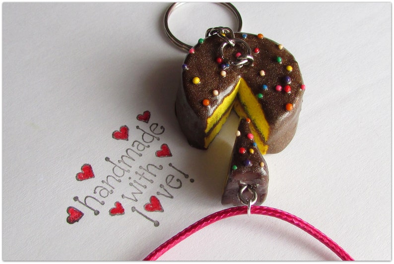 Cake Keychain Birthday Cake Keychain Dessert Keychain Baker Etsy