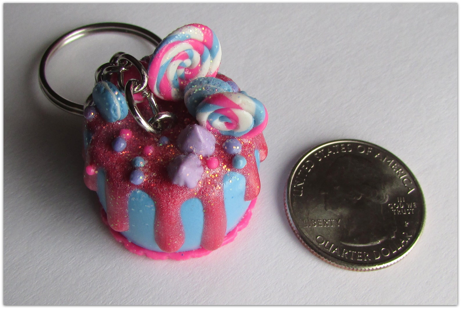 Cake Keychain Birthday Cake Keychain Dessert Keychain Baker Etsy