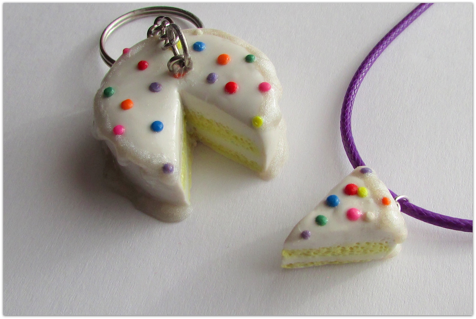 Cake Keychain Birthday Cake Keychain Dessert Keychain Baker Etsy