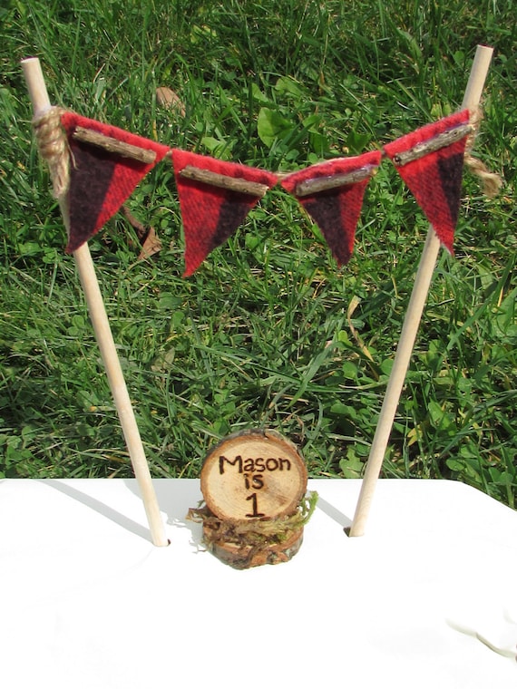 Lumberjack Cake Topper Set, Personalized Lumberjack Cake Topper, Lumberjack Cake Banner, Lumberjack First Birthday, Lumberjack Party, Rustic Il_570xn