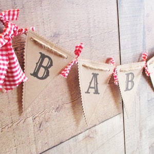 BabyQ Banner Babyq Baby Shower Baby Q BBQ Barbeque Baby Shower Banner Sign Red White Gingham Banner Picnic Backyard Bbq Baby Shower Decor