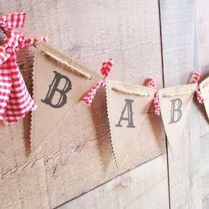 BabyQ Banner Babyq Baby Shower Baby Q BBQ Barbeque Baby Shower Banner Sign Red White Gingham Banner Picnic Backyard Bbq Baby Shower Decor