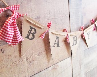 BabyQ Banner Babyq Baby Shower Baby Q BBQ Barbeque Baby Shower Banner Sign Red White Gingham Banner Picnic Backyard Bbq Baby Shower Decor