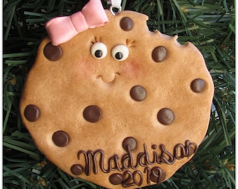 Personalized Cookie Ornament, Personalized Chocolate Chip Cookie Ornament, Custom Christmas Ornament, Custom Cookie Ornament, Chocolate Chip