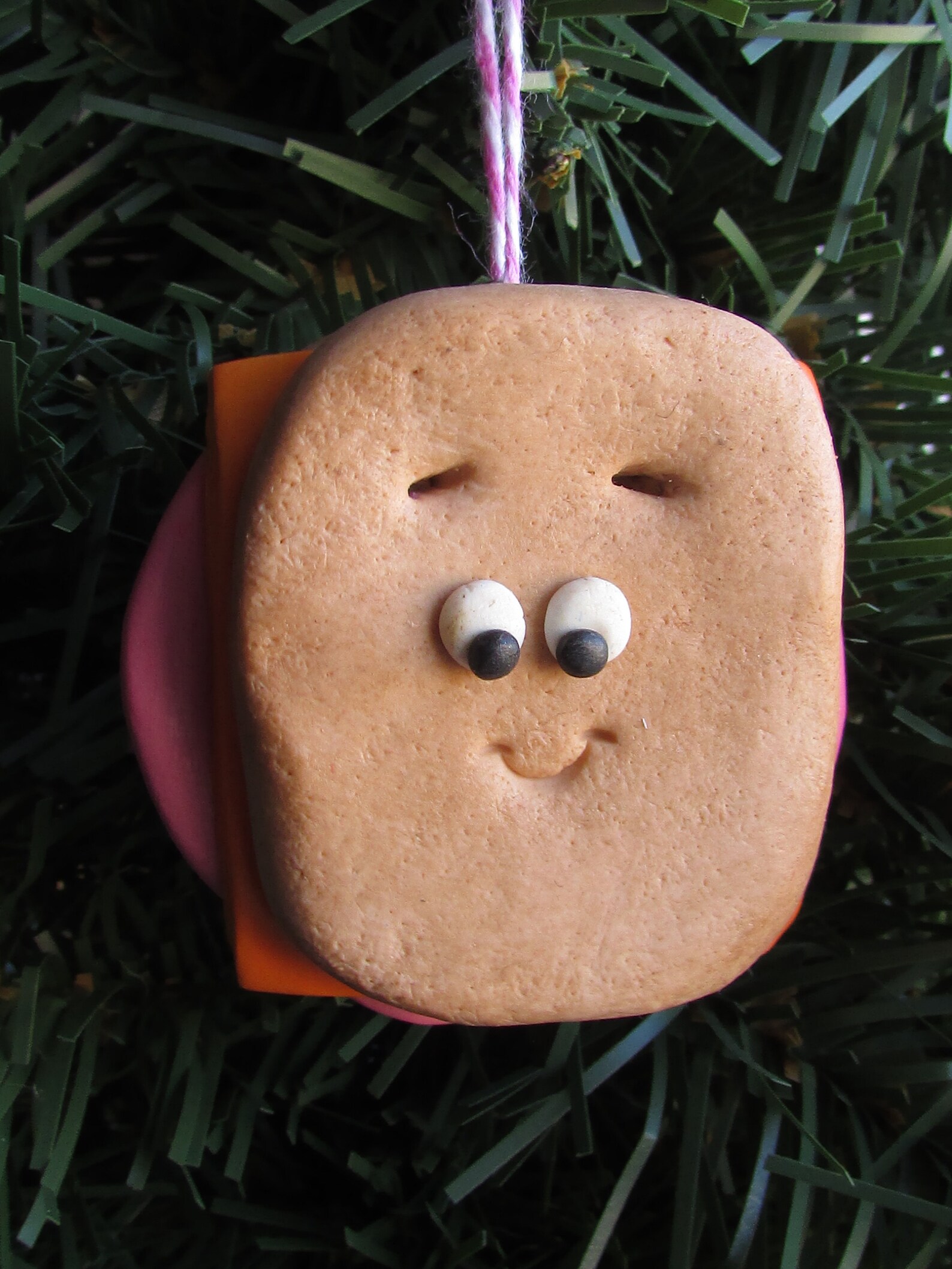 Sandwich Christmas Ornament Bologna and Cheese Sandwich Charm Etsy