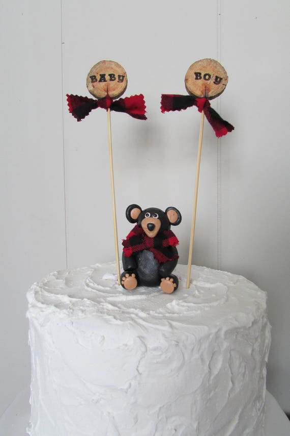 lumberjack baby shower cake topper