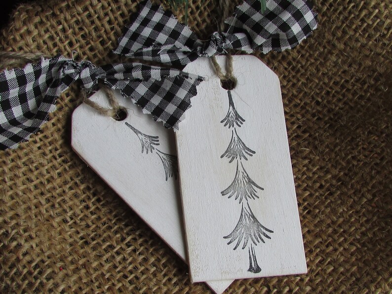 Black & White Gingham Christmas Ornament Christmas Tree Rustic Etsy