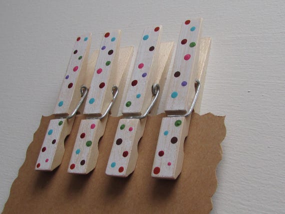 Polka Dot Clothespins Cute Clothespins Clothespin Magnet | Etsy