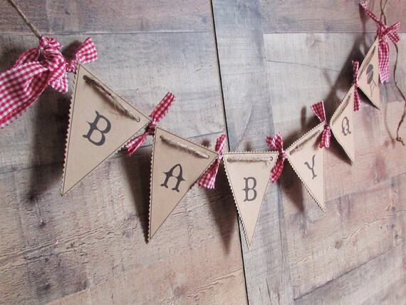 pink gingham baby shower decorations